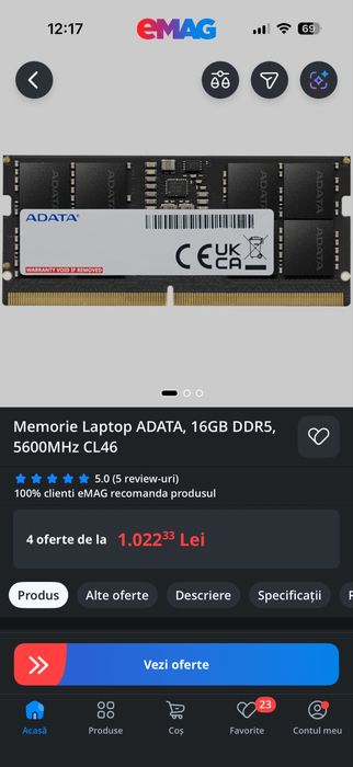 16 gb ram ddr5 adata