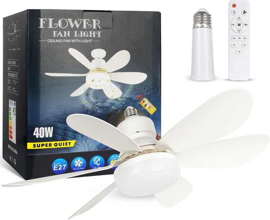 Вентилаторна лампа,дистанционно димиране,комбиниран вентилатор и лампа