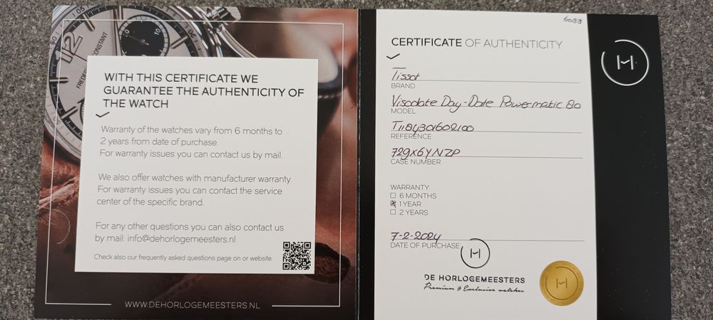 Tissot - Visodate Day - Date  Powermatic  80 Automatic- Barbati