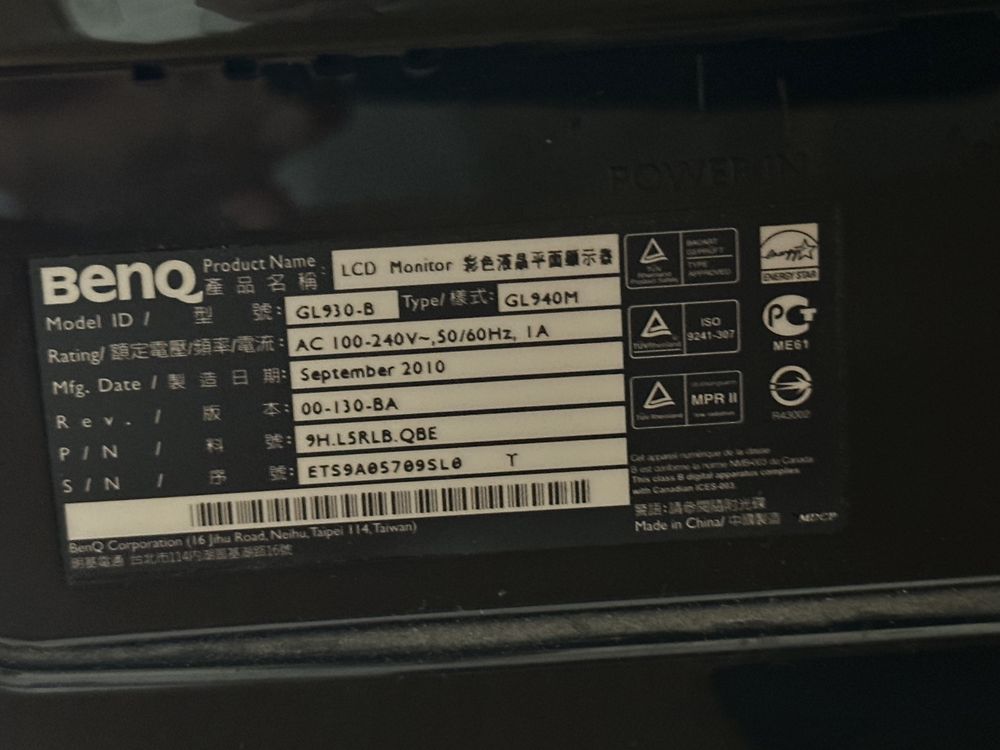 Monitor Benq 940M HD 60Hz, 18.5inch