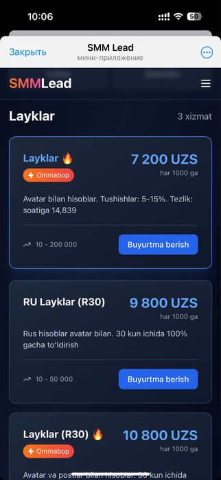 SMM Instagram nakrutka 1,000 dan million gacha