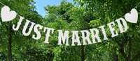 Ghirlandă  ,,JUST MARRIED” pentru decor nuntă