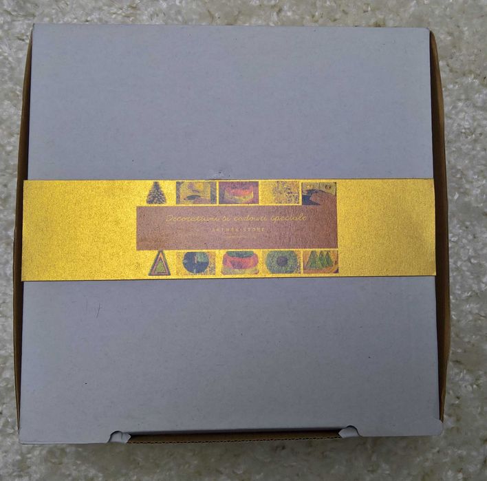 Set cadou ingeras pictat cu foita de aur