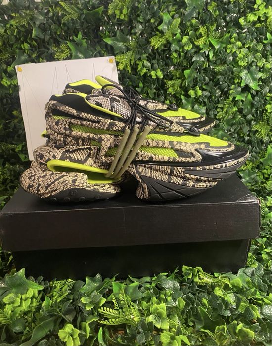 Adidasi/ Sneakers Balmain Gray & Green Unicorn Sneakers