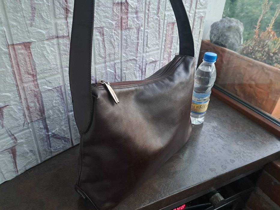 дамска чанта,BALLY,кафява кожена-естествена кожа