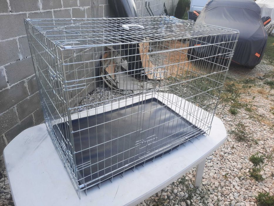 Клетка за куче farmcompany pet сгъваема тежко товарна  с две врати