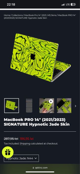 Vand 2 buc skin autocolant MacBook Pro 14’ M1