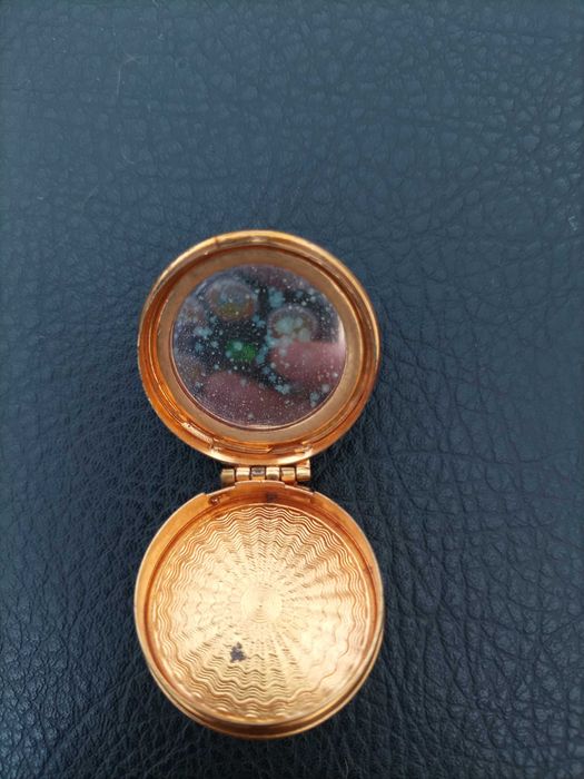 Антична френска колекционерска кутийка(пудриера с огледалце)1930 г.