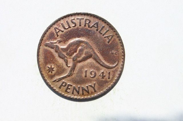 PENNY 1941 AUSTRALIA KG extrem de rara cu 2 nuante de culori
