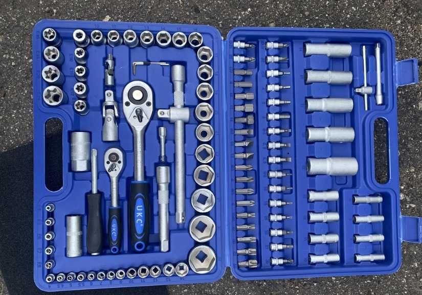 НЕМСКИ К-т Гедоре 108 части UKC Куфар с инструменти гедория тресчотка