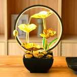Fantana Decorativa mini cu LED si Frunze Aurii de interior