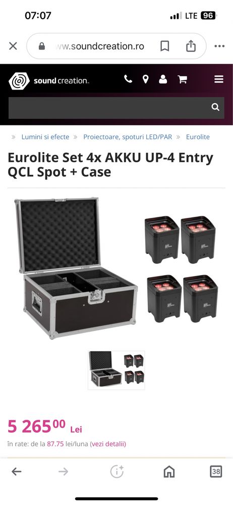 Proiectoare eurolite akku up-4