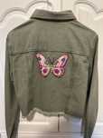 Geaca de blugi handmade fluture