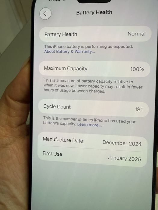 iPhone 16 Pro Max 256GB, Black Titanium 100% батерия