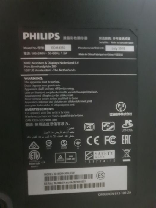 Philips BDM4350UC 43" 4K UHD IPS LED Monitor