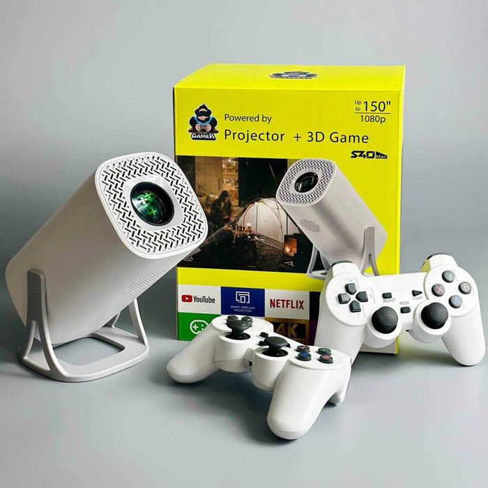 % Нов Смарт проектор S40Max 64gb 450LU 35000 игри  кино 4K, Андроид 11