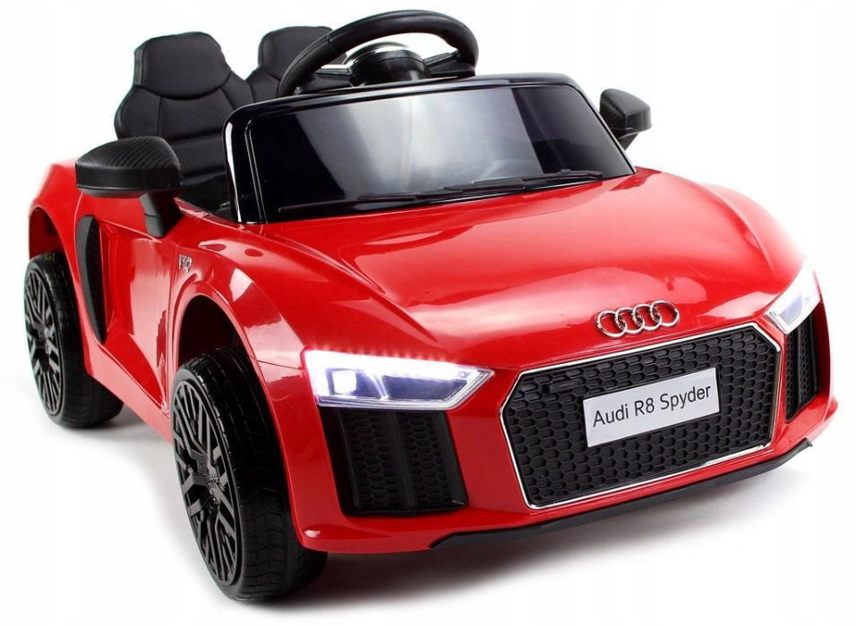 Акумулаторна кола Audi R8 Spyder 12V с меки гуми с Кожена седалка,MP3,