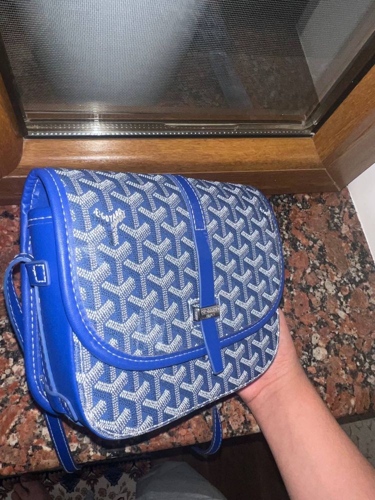 Синяя сумка GOYARD барсетка