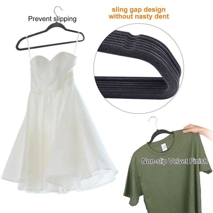 Umerase din Plastic Acoperite cu Velur pentru Haine Culoare Turcoaz