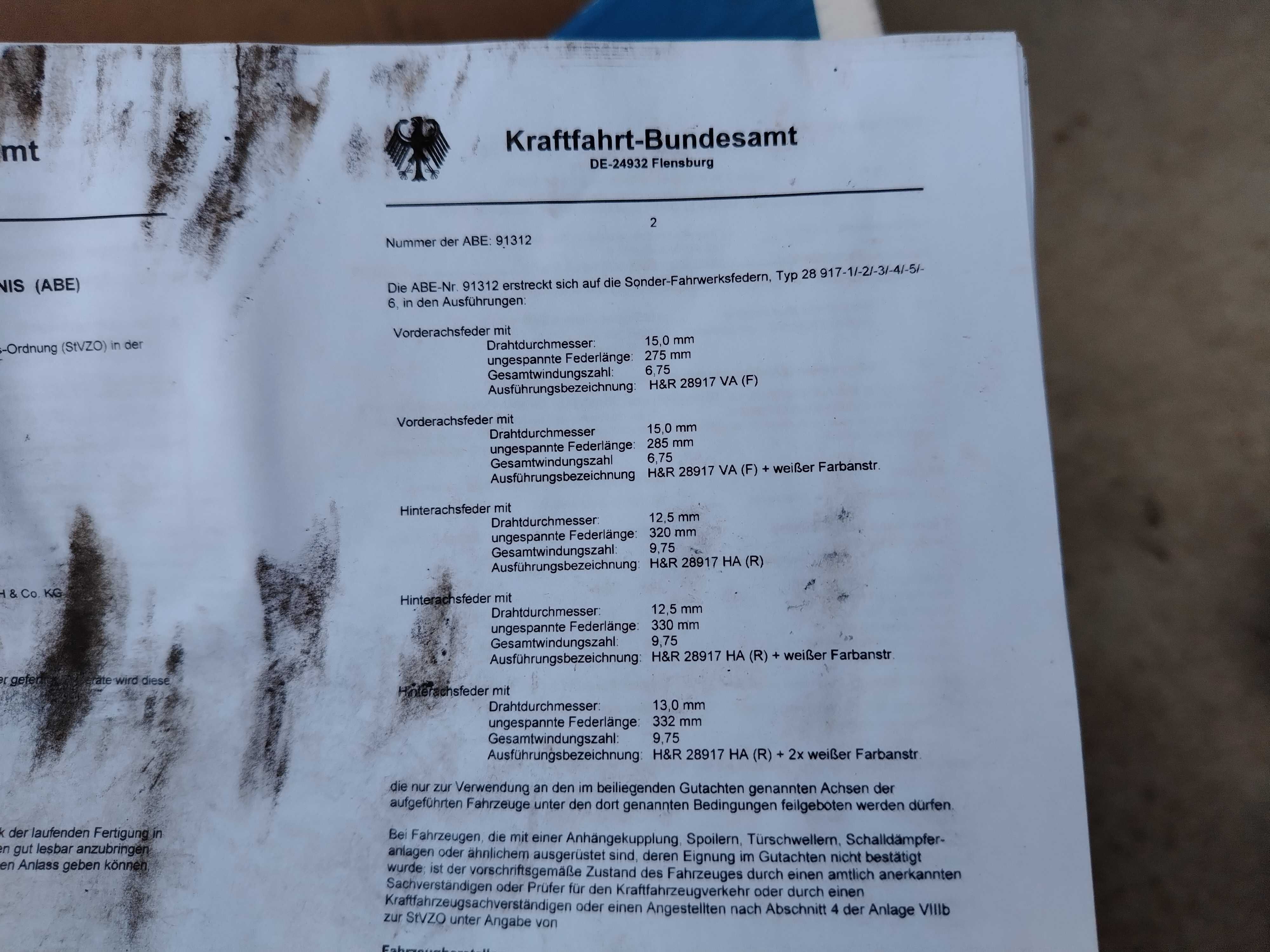 H&R спортни пружини 28917