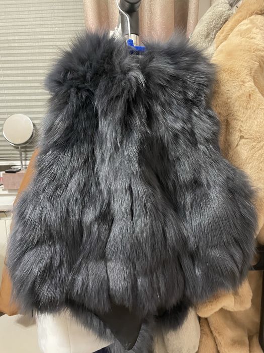 Елек кожа лисица 100% истински косъм