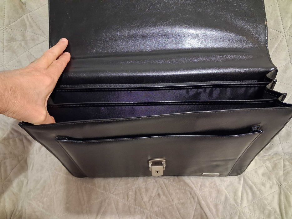 Geanta piele neagră Fernando NOUA