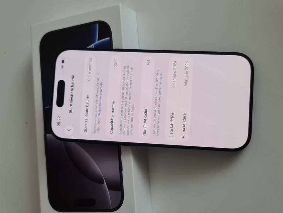 Iphone 16 pro 128GB, folosit, ca si nou, baterie 100%