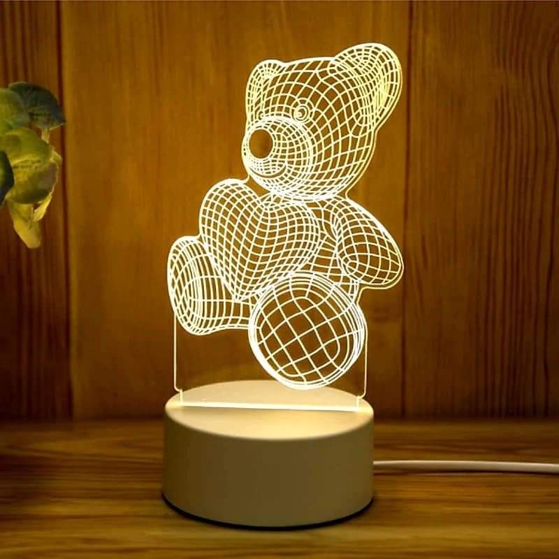 Холограмна 3D LED нощна лампа