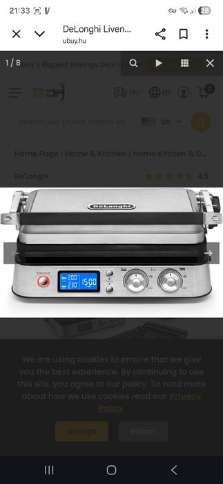 Grill delonghi cu 3 seturi de placi
