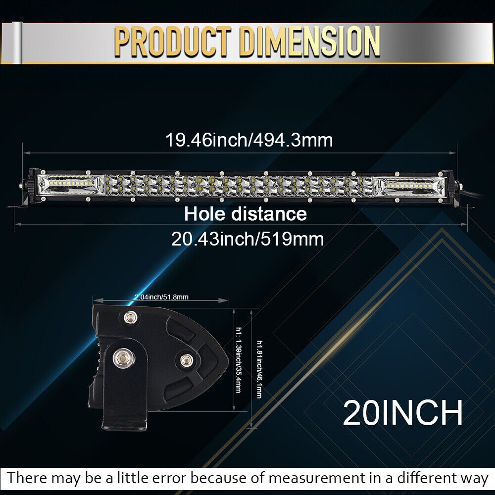 Силен ЛЕД LED Bar БАР 180W - 50 см за АТВ ATV Джип Автомобил Камион