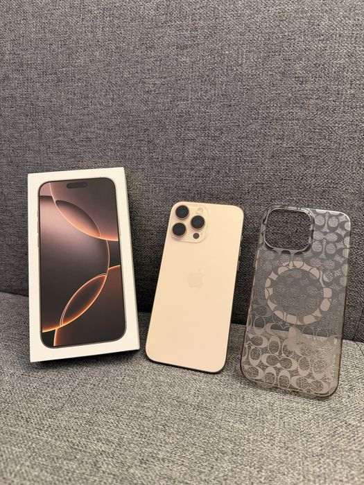 Telefon mobil Apple iPhone 16 Pro Max, 512GB, 5G, Desert Titanium