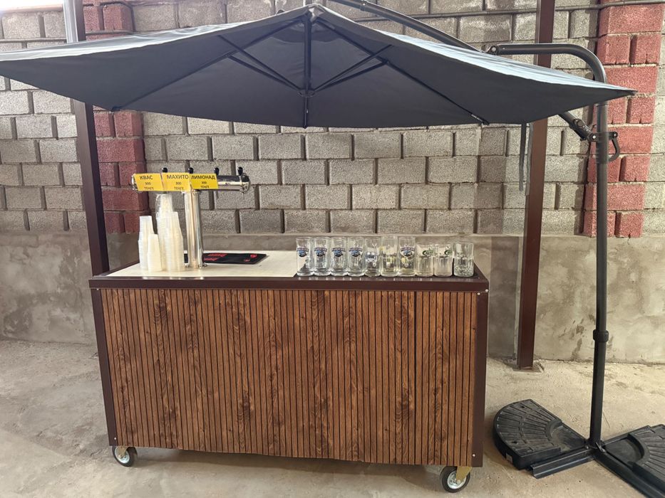 Продажа кваса , лимонад , прохладительных напитков .