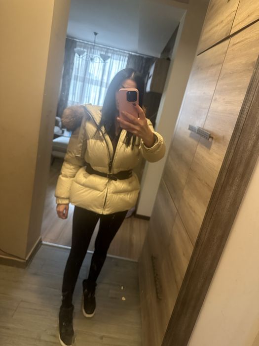 Зимно яке с пълнеж гъши пух яка от лисица намалено