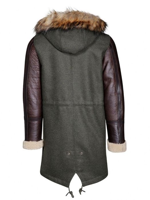 Palton cojoc DIESEL Wnick parka piele lână S M/L