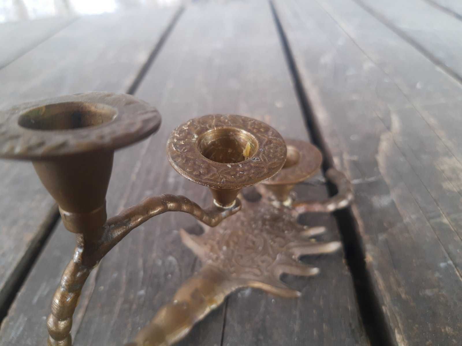 Стар бронзов свещник с формата на Скорпион. Внос Франция