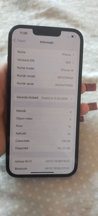 Iphone 14 impecabil, încă în garanție