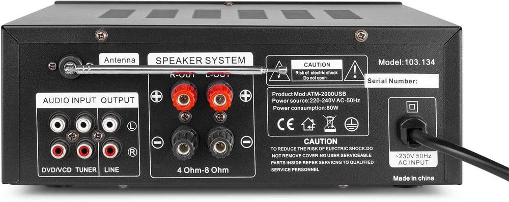 Amplificator audio digital karaoke Skytronic FM/USB/SD/Rem,RMS 2x50W