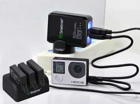 Комплект батерии и мултифункционално зарядно за GoPro Hero4