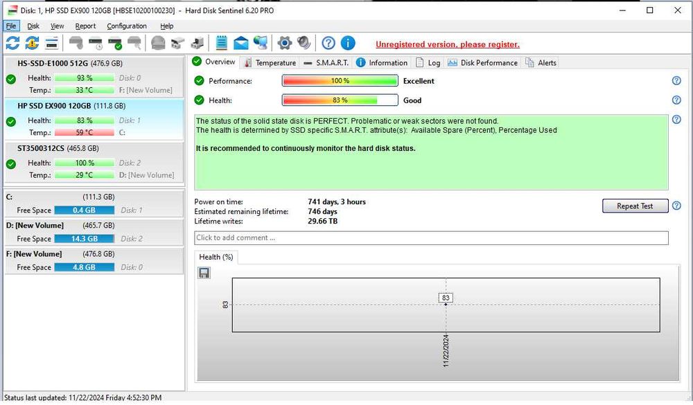 SSD HP EX900, 120GB, M.2 2280