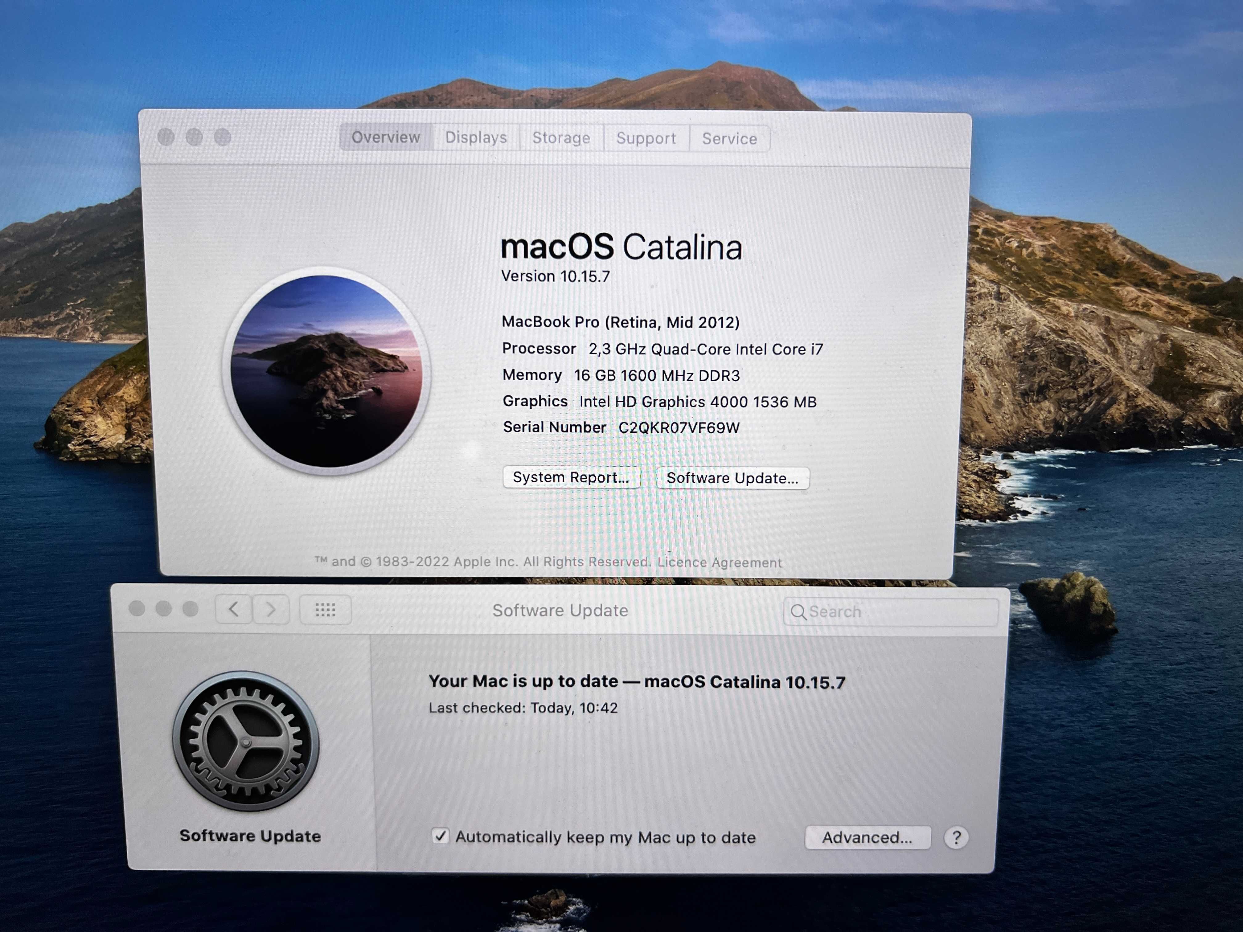 MacBook Pro Retina 2012, 15,4'', i7 2.3, 16GB RAM, 256GB HDD (А1398)