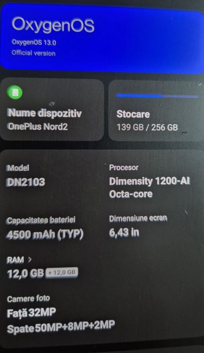 OnePlus Nord 2 5G – 12 GB RAM / 256 GB – IMPECABIL