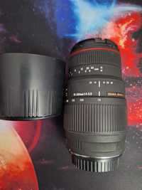 Obiectiv foto Sigma 70-300mm macro montura Canon + parasolar
