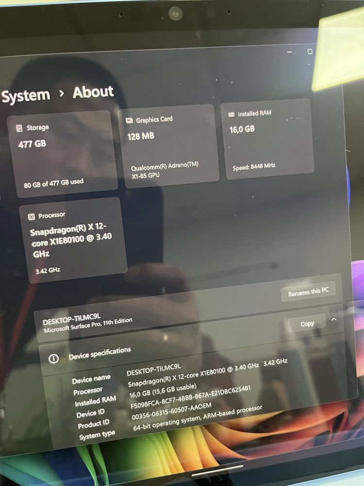 Microsoft Surface Pro 11 Snapdragon X Elite OLED 16/512G Sapphire