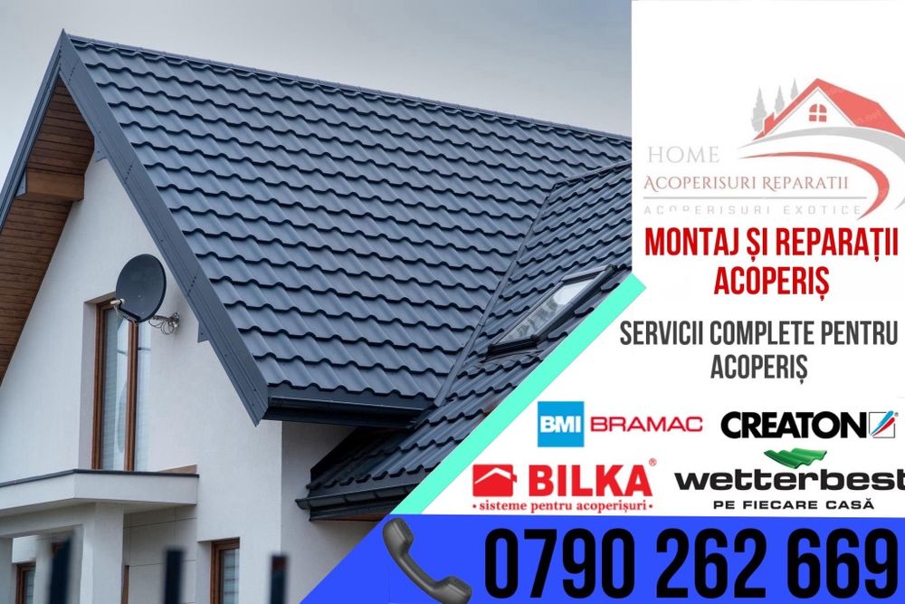 Țiglă metalică, bilka, lindab, reparatii acoperis vechi, jgheaburi