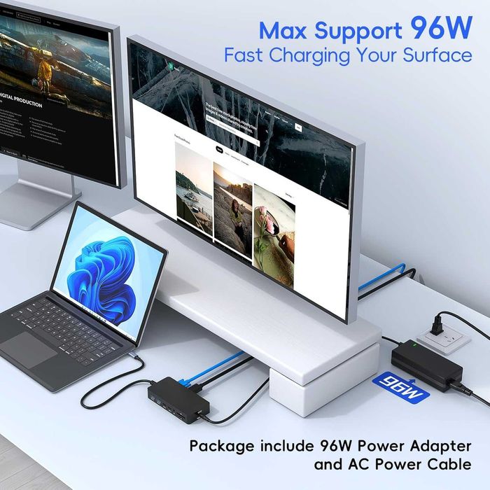 USB-C Докинг Станция 12-в-1 (за Surface, MacBook, Windows, Linux)