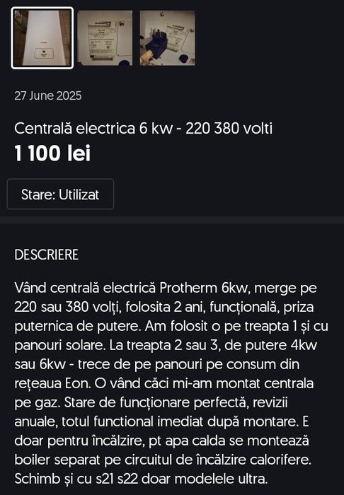 Vând centrala electrica 6kw - 220/380