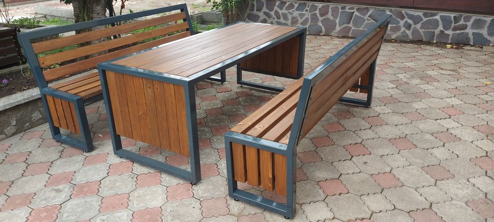 Mobilier terasa, gradina, curte,banca , masa fier si lemn  HoReCa