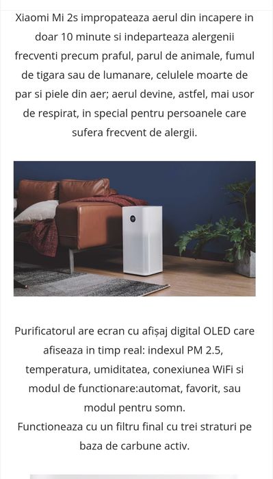 Purificator aer Xiaomi 2s 310mch
