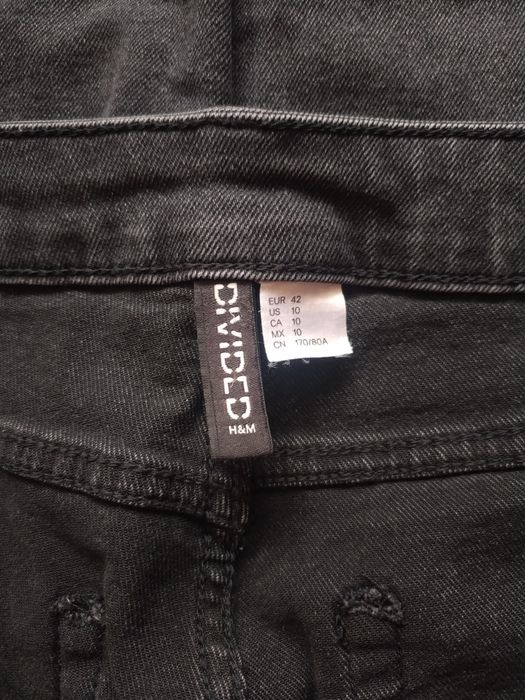 Blugi skinny, talie înaltă, H&m, gri închis, mărimea 42