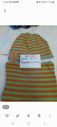 Seturi caciula cu fular circular lana Ambrette pt copii